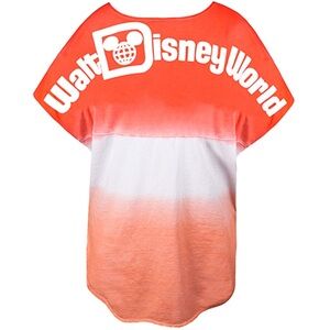 $65 Disney Parks Walt Disney World S Spirit Jersey Ombré Coral 100% Cotton Logo
